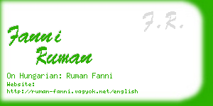 fanni ruman business card